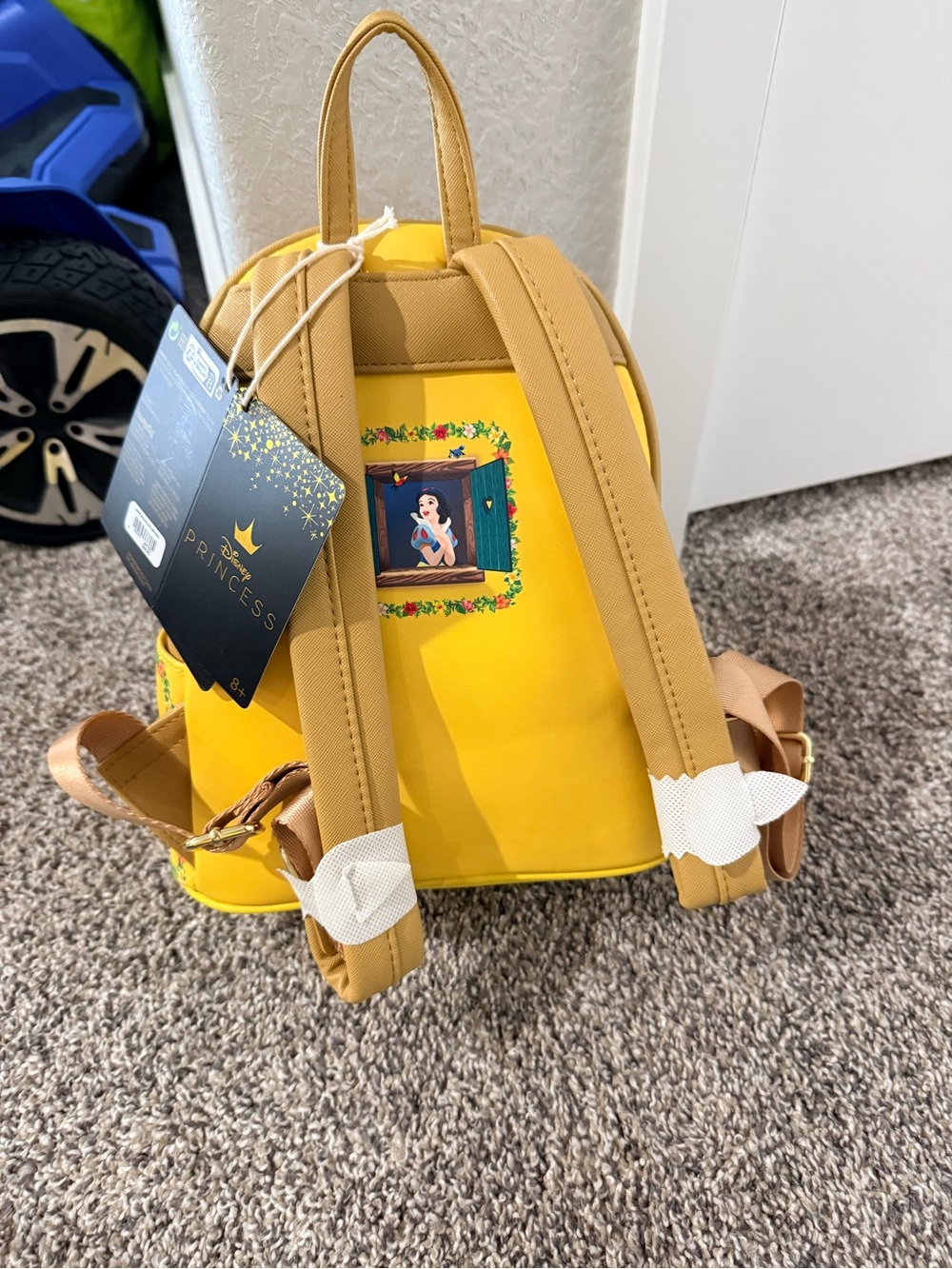 Loungefly Yellow Disney Princess Window & Door Mini Backpack with Wallet - Picture 4 of 4
